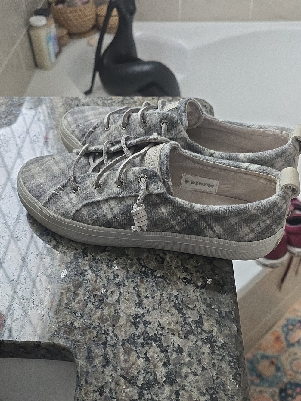Sperrys In Gray And White
